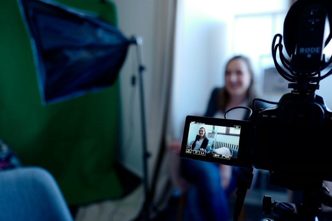 professional interviewer in studio