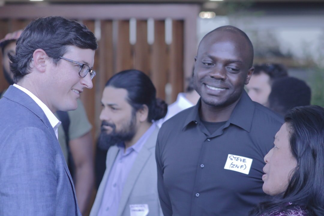 media professionals networking at event