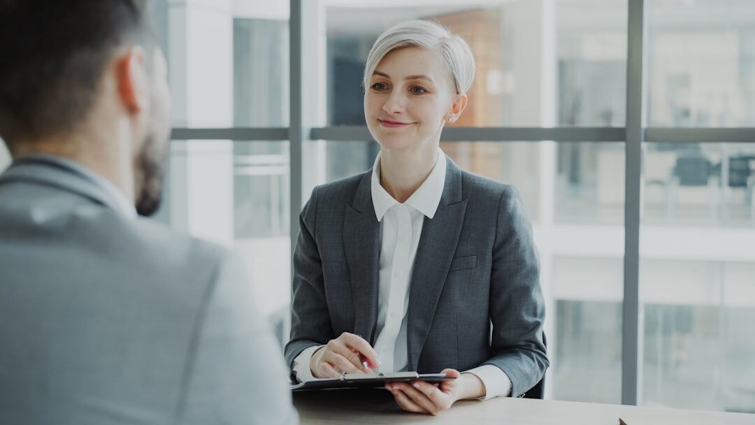 woman conducting professional interview