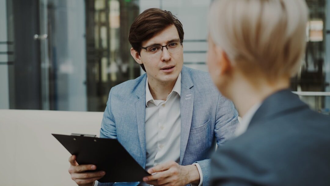 professional interviewer conducting interview